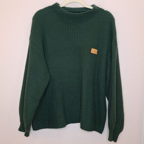 Zaful Sweaters - Zaful Sweater Womens Free Size Dark Green Knitted Lantern Sleeve Slouchy Casual
